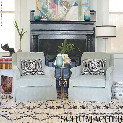 SCHUMACHER  CARAVANNE IDRIS EMBROIDERY EMBROIDERIES EMBROIDERIES BLACK , IVORY   - 71953