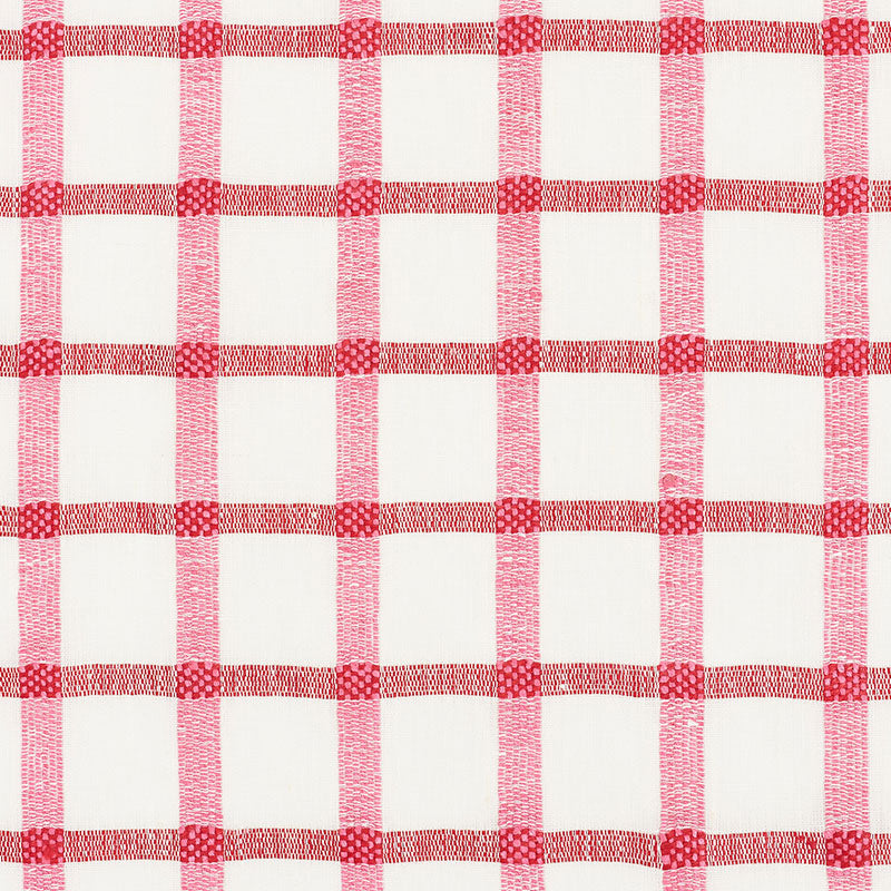 SCHUMACHER FABRIC  COUNTRY CHIC PAULINE CHECK CASEMENT   ROSE   - 72072