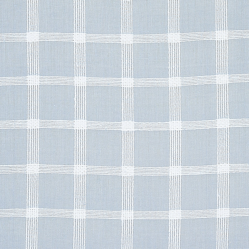 SCHUMACHER FABRIC  RHAPSODY IN BLUE PAULINE CHECK CASEMENT   CHAMBRAY   - 72074