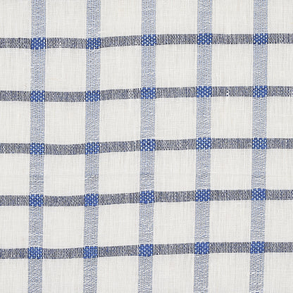 SCHUMACHER FABRIC  RHAPSODY IN BLUE PAULINE CHECK CASEMENT   BLUE   - 72075