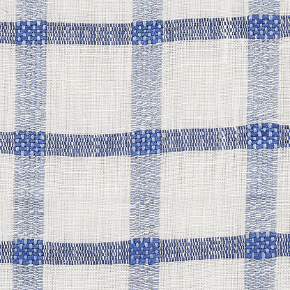SCHUMACHER FABRIC  RHAPSODY IN BLUE PAULINE CHECK CASEMENT   BLUE   - 72075