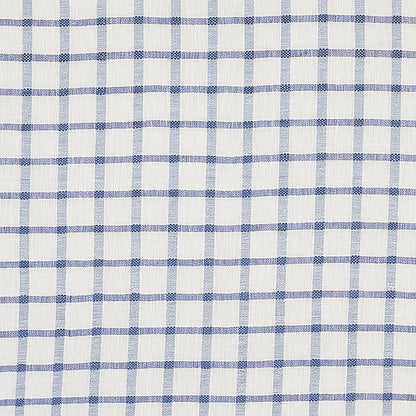 SCHUMACHER FABRIC  RHAPSODY IN BLUE PAULINE CHECK CASEMENT   BLUE   - 72075
