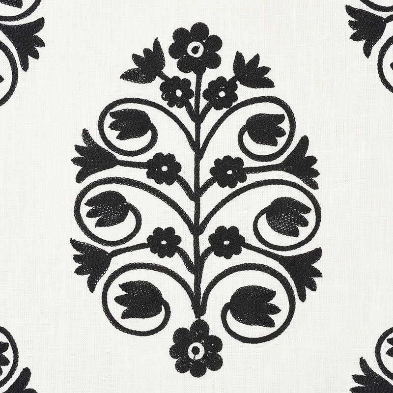 SCHUMACHER  UNCOMMON THREADS TALITHA EMBROIDERY EMBROIDERIES,SHEERS & CASEMENTS EMBROIDERIES,SHEERS & CASEMENTS BLACKWORK   - 72090
