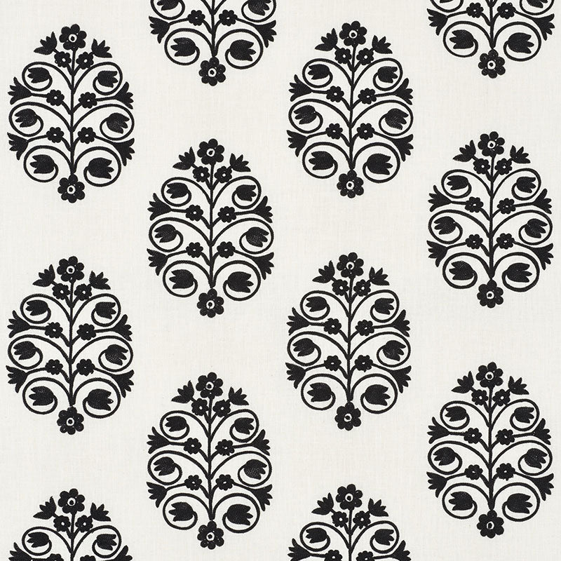 SCHUMACHER  UNCOMMON THREADS TALITHA EMBROIDERY EMBROIDERIES,SHEERS & CASEMENTS EMBROIDERIES,SHEERS & CASEMENTS BLACKWORK   - 72090