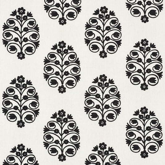 SCHUMACHER  UNCOMMON THREADS TALITHA EMBROIDERY EMBROIDERIES,SHEERS & CASEMENTS EMBROIDERIES,SHEERS & CASEMENTS BLACKWORK   - 72090