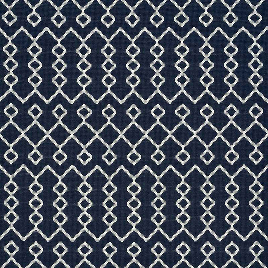 SCHUMACHER  ESSENTIALS: MID-SCALE UPHOLSTERY BRICOLETTE PATTERN WOVENS PATTERN WOVENS NAVY   - 72110