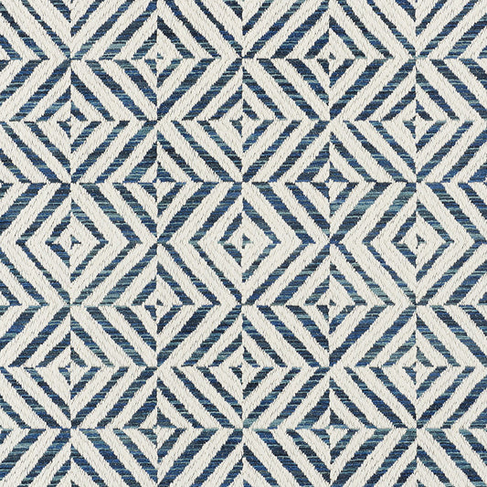 SCHUMACHER  ESSENTIALS: MID-SCALE UPHOLSTERY FABRICS JUBILEE PATTERN WOVENS PATTERN WOVENS BLUE   - 72151