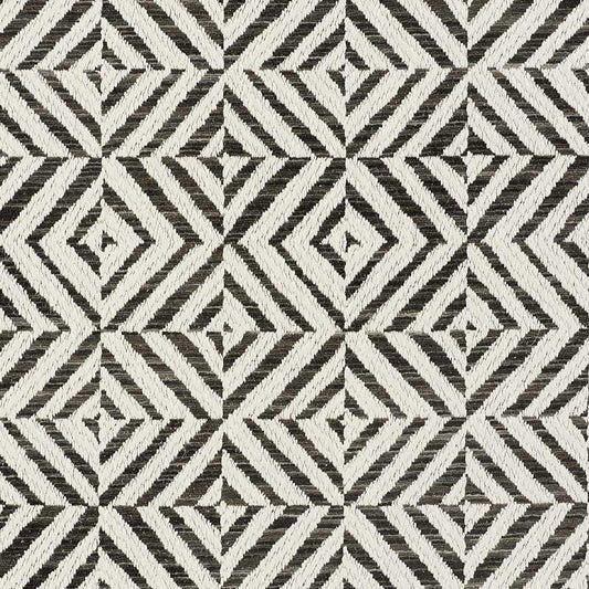 SCHUMACHER  ESSENTIALS: MID-SCALE UPHOLSTERY FABRICS JUBILEE PATTERN WOVENS PATTERN WOVENS CHARCOAL   - 72152