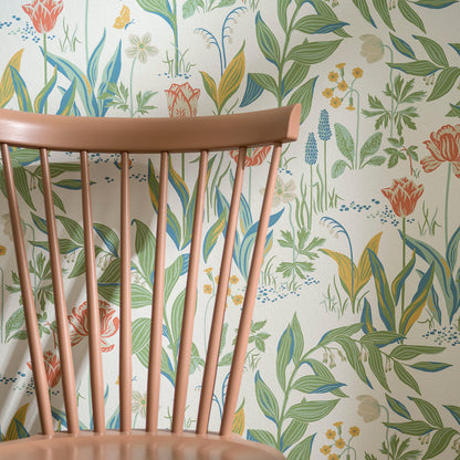 SCHUMACHER  Borastapeter SPRING GARDEN   IVORY MULTI   - 7218