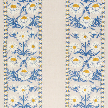 SCHUMACHER  REVISIT OF POPULAR PATTERNS MARGUERITE EMBROIDERY EMBROIDERIES EMBROIDERIES BLUE , OCHRE   - 72332