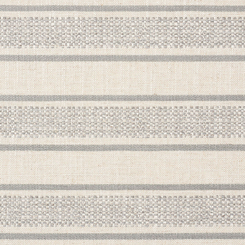 Beige and gray striped woven fabric with textured bands; versatile upholstery or throw textile.