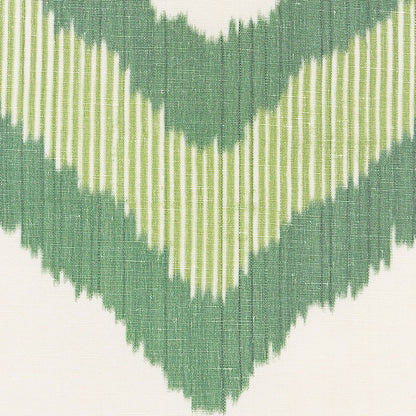 SCHUMACHER  IKAT COLLECTION CHEVRON IKAT PATTERNED WOVENS PATTERNED WOVENS GREEN   - 72631
