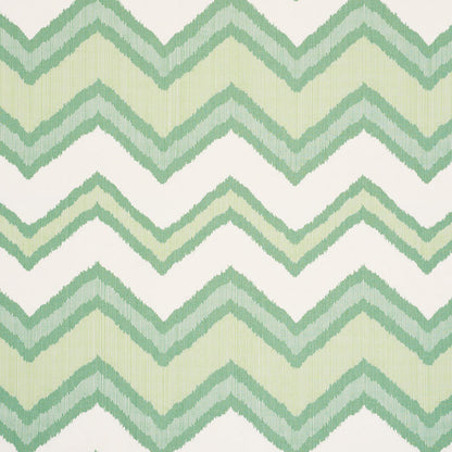 SCHUMACHER  IKAT COLLECTION CHEVRON IKAT PATTERNED WOVENS PATTERNED WOVENS GREEN   - 72631