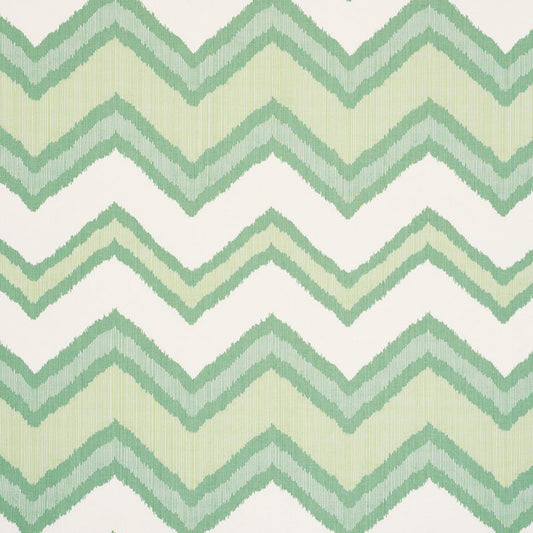 SCHUMACHER  IKAT COLLECTION CHEVRON IKAT PATTERNED WOVENS PATTERNED WOVENS GREEN   - 72631