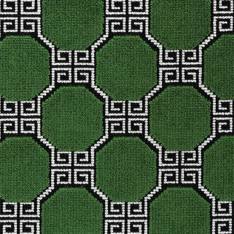 SCHUMACHER FABRIC  ORIENT EXPRESS OCTAVIA VELVET   EMERALD   - 72792