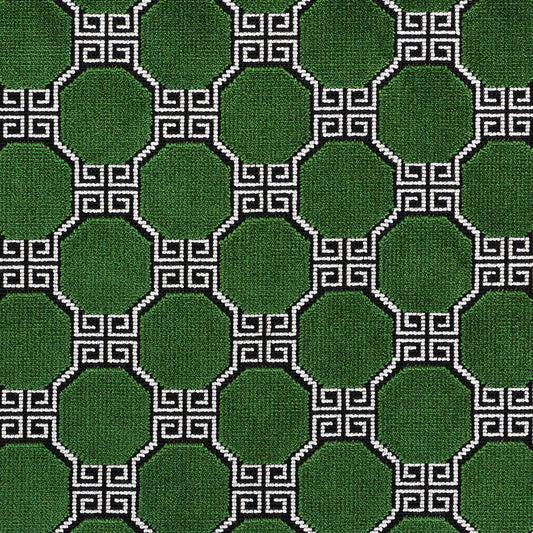 SCHUMACHER FABRIC  ORIENT EXPRESS OCTAVIA VELVET   EMERALD   - 72792