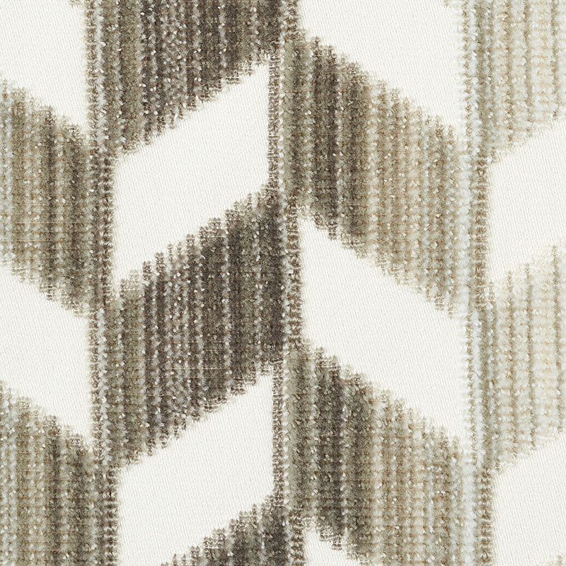 SCHUMACHER  CUT & PATTERNED VELVETS CHEVRON STRI?? VELVET WOVEN WOVEN STONE   - 72810