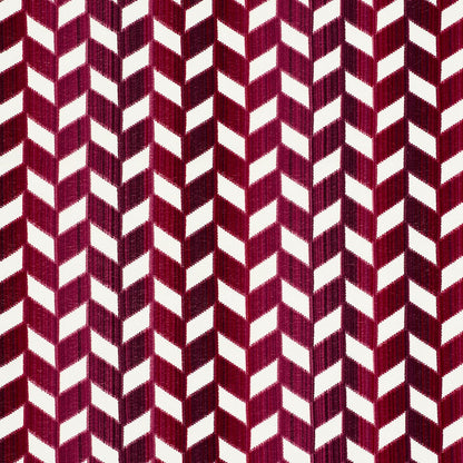 SCHUMACHER  CUT & PATTERNED VELVETS CHEVRON STRI?? VELVET CUT VELVET CUT VELVET GARNET   - 72812