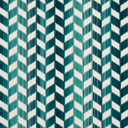 SCHUMACHER  CUT & PATTERNED VELVETS CHEVRON STRI?? VELVET CUT VELVET CUT VELVET PEACOCK   - 72813