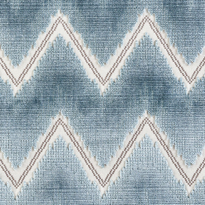 SCHUMACHER  CUT & PATTERNED VELVETS CHEVRON VELVET CUT VELVET CUT VELVET MINERAL   - 72842