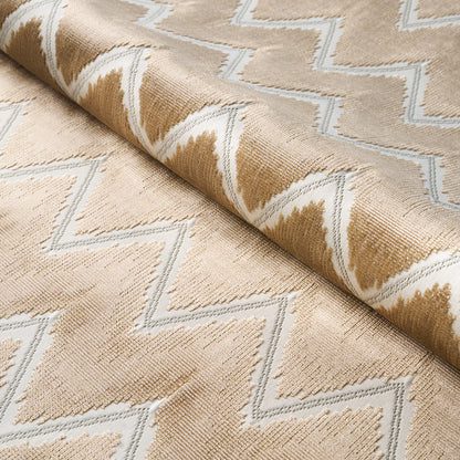 SCHUMACHER  CUT & PATTERNED VELVETS CHEVRON VELVET CUT VELVET,VELVETS CUT VELVET,VELVETS GOLD   - 72845