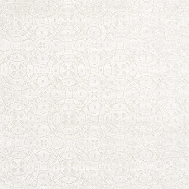Cream beige wallpaper with a subtle circular geometric pattern and embossed texture.