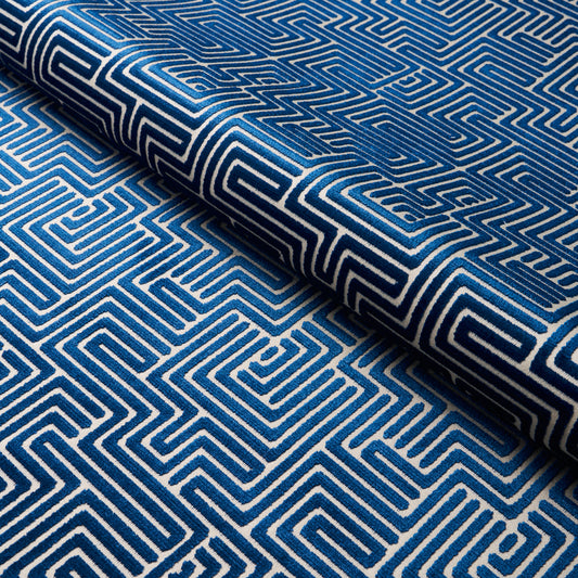 SCHUMACHER  CUT & PATTERNED VELVETS LISBOA VELVET VELVETS,CUT VELVET VELVETS,CUT VELVET MIDNIGHT BLUE   - 72958