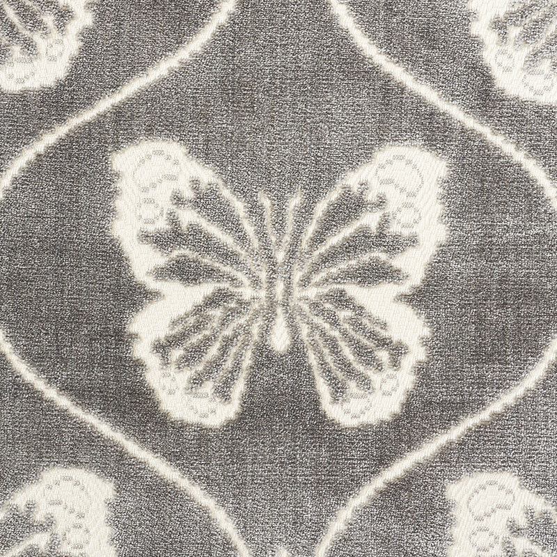 SCHUMACHER  CUT & PATTERNED VELVETS PAPILLON VELVET   Pewter   - 72961