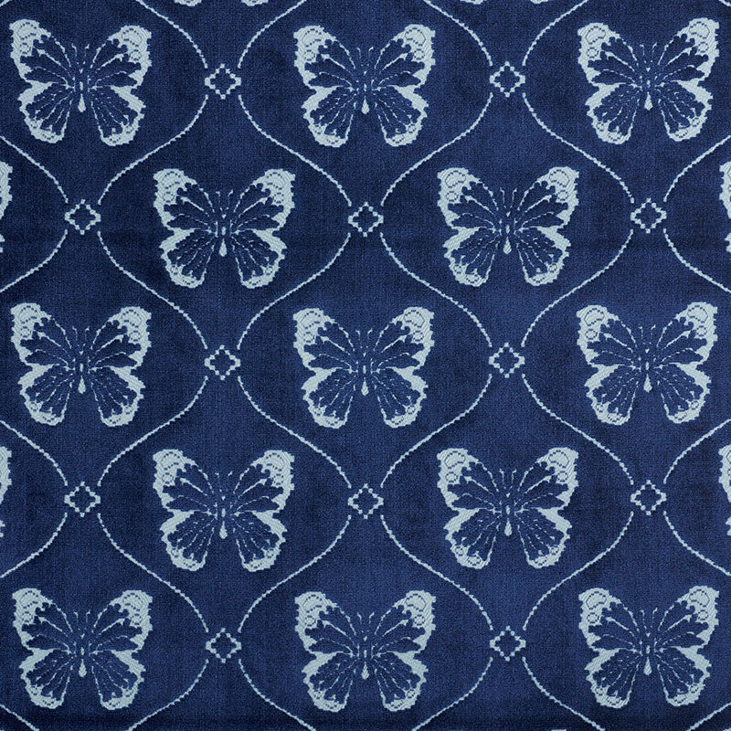SCHUMACHER  CUT & PATTERNED VELVETS PAPILLON VELVET   Sapphire   - 72962