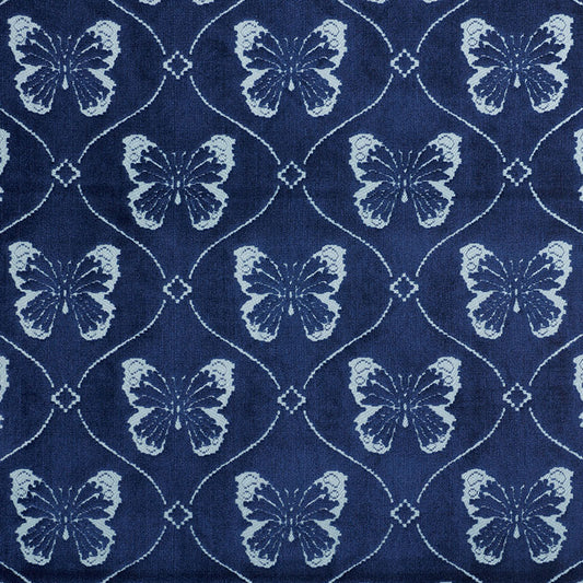 SCHUMACHER  CUT & PATTERNED VELVETS PAPILLON VELVET   Sapphire   - 72962