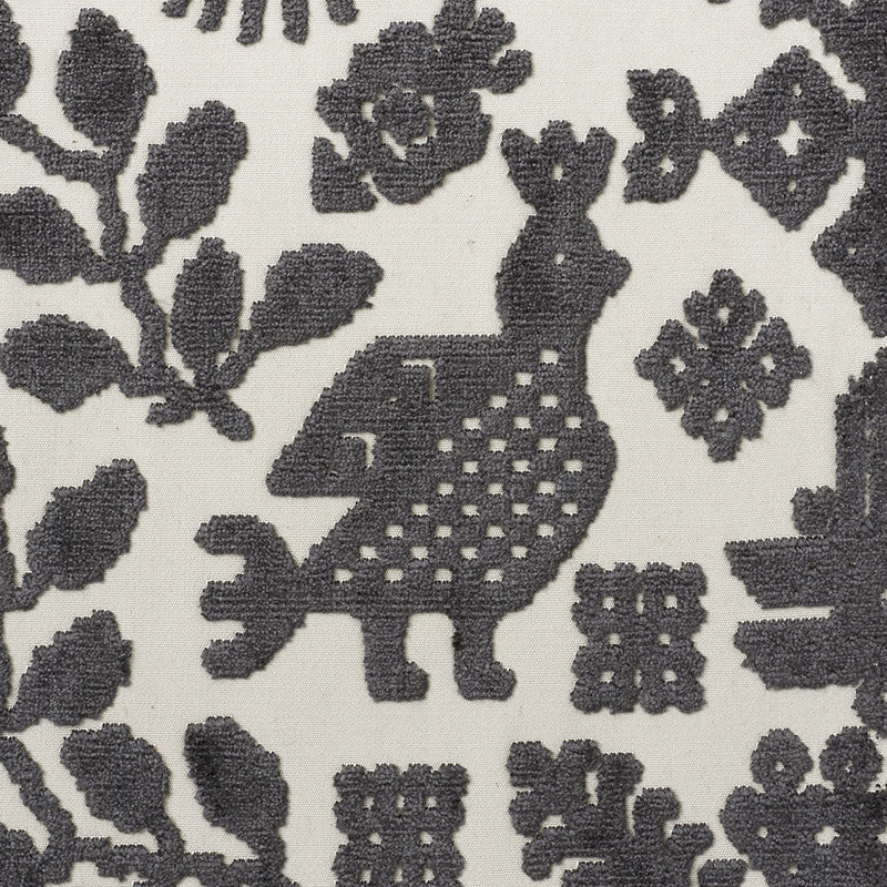 SCHUMACHER  CUT & PATTERNED VELVETS PAVONE VELVET CUT VELVET CUT VELVET CARBON   - 72970