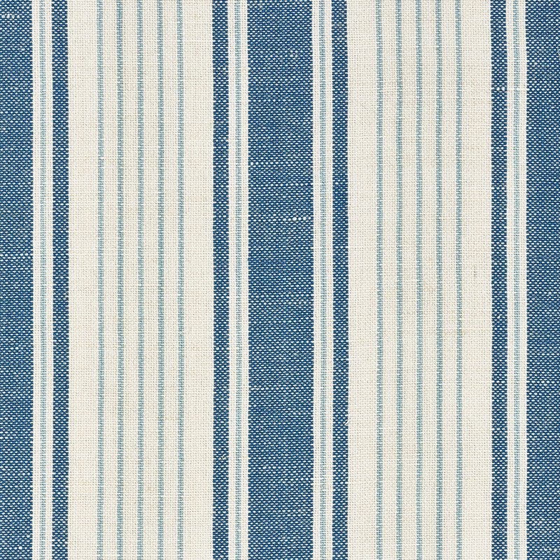 SCHUMACHER FABRIC  MARK D. SIKES OJAI STRIPE   Prussian Blue   - 73000