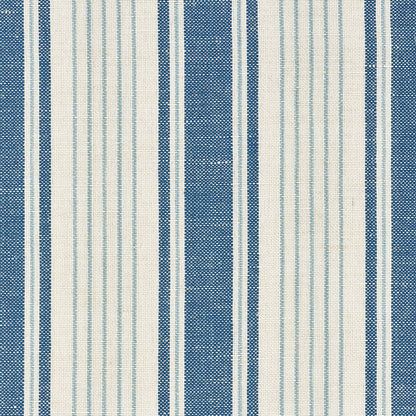 SCHUMACHER FABRIC  MARK D. SIKES OJAI STRIPE   Prussian Blue   - 73000