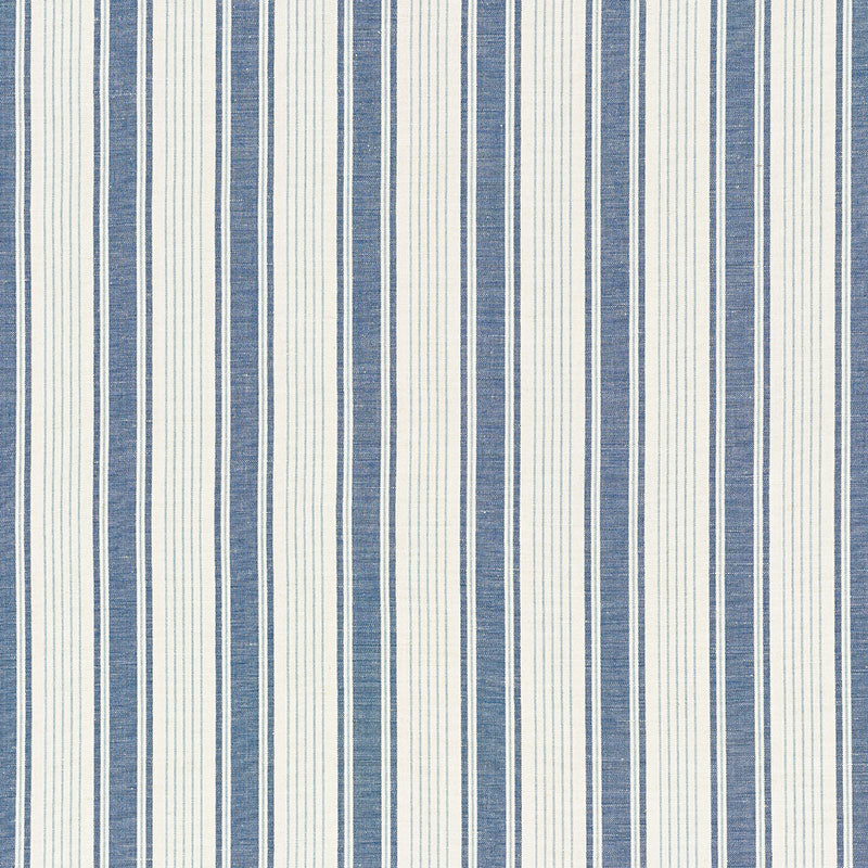 SCHUMACHER FABRIC  MARK D. SIKES OJAI STRIPE   Prussian Blue   - 73000