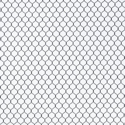 Dark navy dotted mesh fabric with hexagonal honeycomb lattice of small circles; lightweight curtain or screen textile.