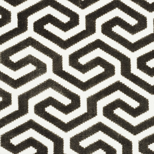 SCHUMACHER  CUT & PATTERNED VELVETS MING FRET VELVET CUT VELVET,HIGH PERFORMANCE CUT VELVET,HIGH PERFORMANCE TAUPE   - 73101