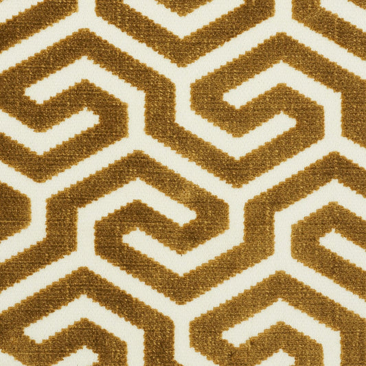 SCHUMACHER  CUT & PATTERNED VELVETS MING FRET VELVET CUT VELVET,HIGH PERFORMANCE CUT VELVET,HIGH PERFORMANCE BRONZE   - 73102