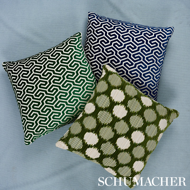 SCHUMACHER  CUT & PATTERNED VELVETS MING FRET VELVET CUT VELVET,HIGH PERFORMANCE CUT VELVET,HIGH PERFORMANCE EMERALD   - 73103