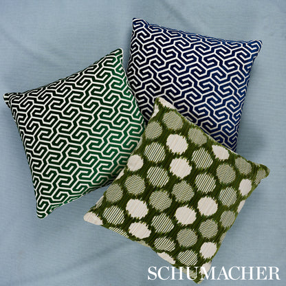 SCHUMACHER  CUT & PATTERNED VELVETS MING FRET VELVET CUT VELVET,HIGH PERFORMANCE CUT VELVET,HIGH PERFORMANCE EMERALD   - 73103