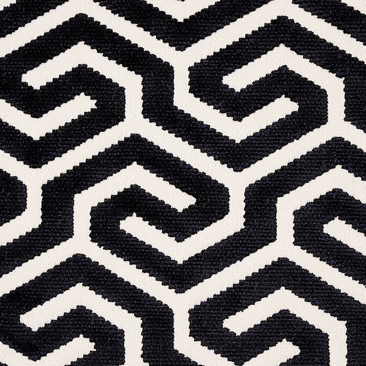 SCHUMACHER  CUT & PATTERNED VELVETS MING FRET VELVET CUT VELVET CUT VELVET BLACK   - 73107