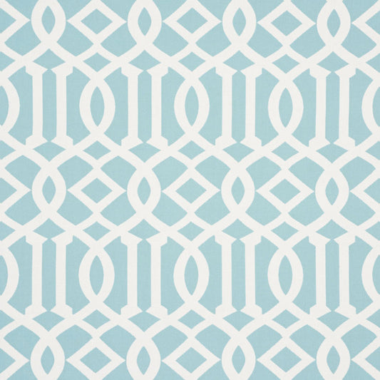 SCHUMACHER  INDOOR/OUTDOOR: PRINTS & WOVENS IMPERIAL TRELLIS INDOOR/OUTDOOR PATTERN WOVENS,HIGH PERFORMANCE,INDOOR/OUTDOOR PATTERN WOVENS,HIGH PERFORMANCE,INDOOR/OUTDOOR AQUA   - 73161