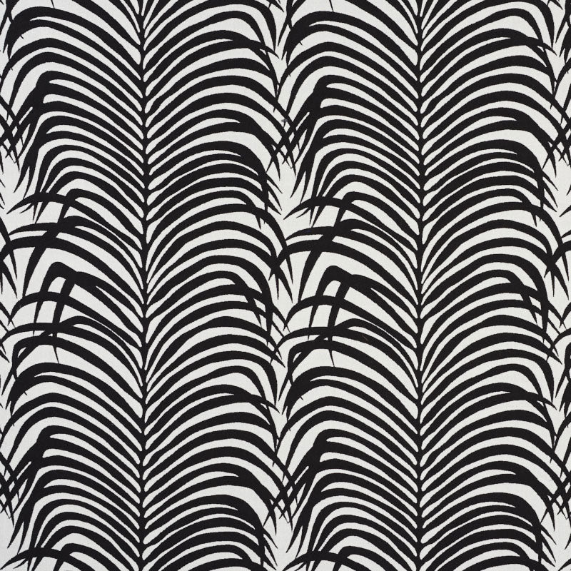 SCHUMACHER  INDOOR/OUTDOOR II: PRINTS & WOVENS ZEBRA PALM INDOOR/OUTDOOR PATTERN WOVENS,HIGH PERFORMANCE,INDOOR/OUTDOOR PATTERN WOVENS,HIGH PERFORMANCE,INDOOR/OUTDOOR BLACK   - 73173