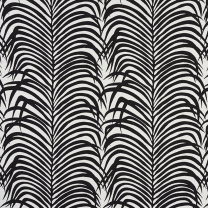 SCHUMACHER  INDOOR/OUTDOOR II: PRINTS & WOVENS ZEBRA PALM INDOOR/OUTDOOR PATTERN WOVENS,HIGH PERFORMANCE,INDOOR/OUTDOOR PATTERN WOVENS,HIGH PERFORMANCE,INDOOR/OUTDOOR BLACK   - 73173