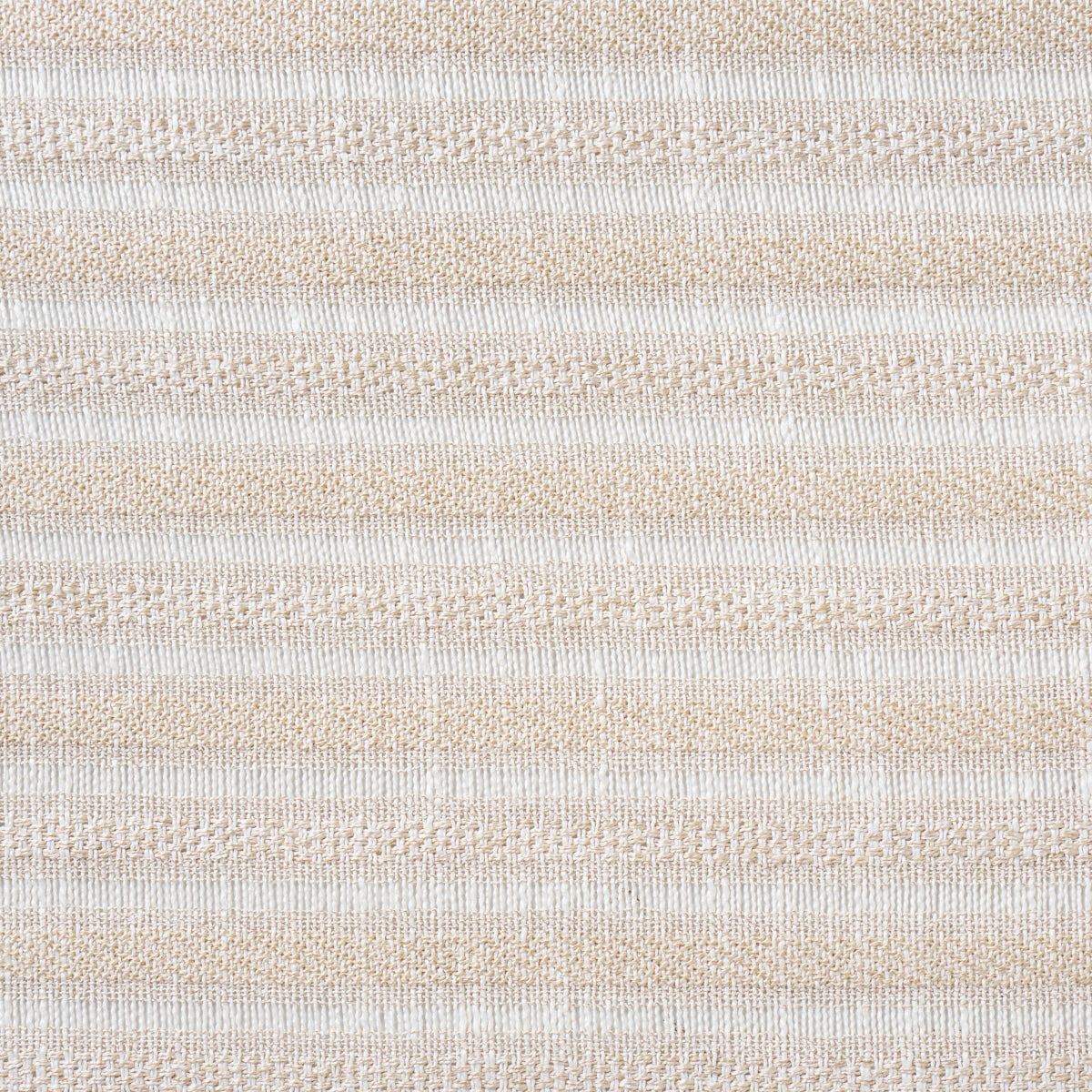 Beige striped knit fabric with alternating smooth and ribbed horizontal bands.