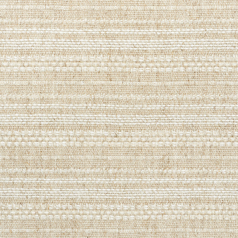 Beige woven rug texture with subtle horizontal stripes and natural fiber look.