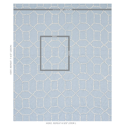 SCHUMACHER FABRIC  NATURA Vento Embroidery   SKY   - 73282