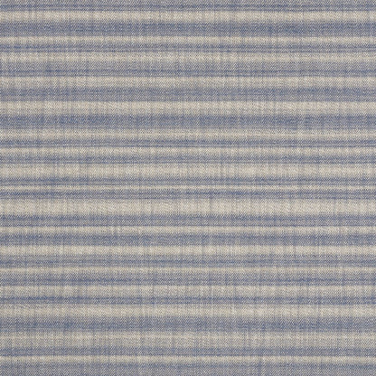 Blue and cream striped woven fabric with soft texture; horizontal stripes for apparel or home decor.
