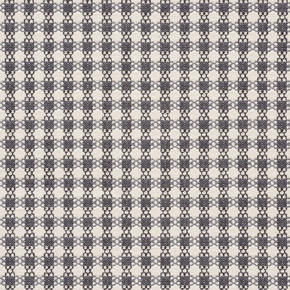 Black and white woven fabric with tiny diamond-grid check pattern; neutral, versatile textile for upholstery or apparel.