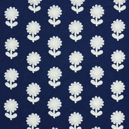 SCHUMACHER FABRIC  HAPPY TOGETHER Paley Embroidery   BLUE   - 73483