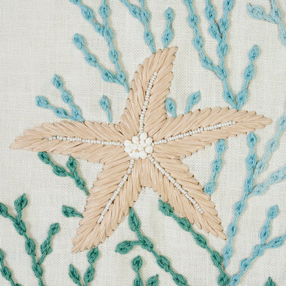 SCHUMACHER FABRIC  EXQUISITE EMBROIDERIES UNDER THE SEA   SEAFOAM   - 73551